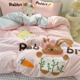 SHOPMOCHO Cartoon German Cat Towel Embroidery Sanded Autumn And Winter Bedding Four-Piece Set Quilt Cover Bed Sheet Cute Student Dormitory