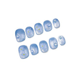 SHOPMOCHO 10pcs Festive Red Oval Short Press-On Nails with Cute Tomato Design Glossy Finish Holiday Nail Art Set for Women and Girls Wear