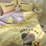 SHOPMOCHO Cartoon German Cat Towel Embroidery Sanded Autumn And Winter Bedding Four-Piece Set Quilt Cover Bed Sheet Cute Student Dormitory