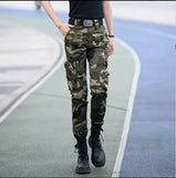 SHOPMOCHO Outdoor Multi Pocket  Long Pants Wear Resistant Pure Cotton Fabric Hiking Camping Climbing Women Loose Straight Trousers