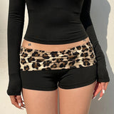 Shopmocho Rockmore Leopard Contrast Patchwork Mini Shorts Low Rise Slim Sexy Bottoms Casual Skinny Women Hot Shorts Baddie Outfits 2025