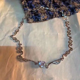 SHOPMOCHO Silver Color Irregualr Choker Necklace for Women Love Heart Crystal  Clavicle Chain Necklace Wholesale Jewelry