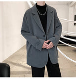 SHOPMOCHO British-style Blazers Men Leisure Trendy Loose Suit Jackets Male Retro Daily Ins Streetwear All-match Simple Korean Suit-tops