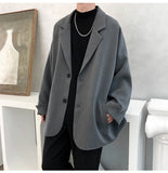 SHOPMOCHO British-style Blazers Men Leisure Trendy Loose Suit Jackets Male Retro Daily Ins Streetwear All-match Simple Korean Suit-tops