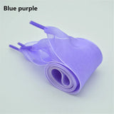 Shopmocho 4cm Widened Transparent Chiffon Yarn Shoelaces Flat Silk Big Bow Wide Laces Trend Beauty White Casual Shoes Laces Dropship