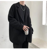 SHOPMOCHO British-style Blazers Men Leisure Trendy Loose Suit Jackets Male Retro Daily Ins Streetwear All-match Simple Korean Suit-tops