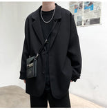 SHOPMOCHO British-style Blazers Men Leisure Trendy Loose Suit Jackets Male Retro Daily Ins Streetwear All-match Simple Korean Suit-tops