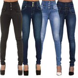 SHOPMOCHO Women Black Jeans Push Up Pencil Denim Pants Ladies Vintage High Waist  Casual Stretch Skinny Mom Jean Slim Femme