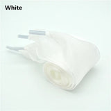 Shopmocho 4cm Widened Transparent Chiffon Yarn Shoelaces Flat Silk Big Bow Wide Laces Trend Beauty White Casual Shoes Laces Dropship