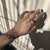 Shopmocho The Tide Cool Ring Set Female Korean Ring Ring Net Red Jewelry Not Fade Color Ring Cold Wind Hip Hop Index Finger Ring