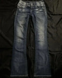 SHOPMOCHO Vintage Jeans Y2K Clothes Womens Vintage Pocket Sequin Washed Blue Baggy Jeans Mid Rise Slim Fit Trousers