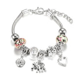 SHOPMOCHO New Butterfly Pendant 5 Color Rhinestone Snake Chain Bangle Lobster Buckle Adjustable Charm Woman Beaded Bracelet Jewelry Gift