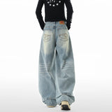 SHOPMOCHO 2025 New Wash Men Baggy Jeans man High Quality Loose Fit Dragging Pants Irregular Back Pockets Design Casual Streetwear Denim