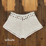 SHOPMOCHO Summer Women's Crochet Cutout Swim Shorts Bathing Suit Bottoms Beach Style Drawstring Beach Board Shorts Swim Trunks