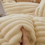SHOPMOCHO 150x200cm Solid Color Plush Duvet Cover AB Style Double-sided Velvet Quilt Cover Winter Keep Warm Thickening Bedding Article