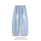 SHOPMOCHO Man Pants Mens Jeans Summer New High Street Fashion Casual Thin Ice Silk Curved Blade Trousers For Men
