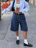 Shopmocho Women's jean shorts, street style, fitted design, denim fabric, mid-rise waist, comfortable and fashionable street style, casual