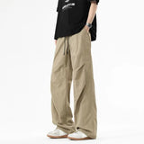 Shopmocho Autumn Men's Trendy Loose Work Pants Ins Versatile Straight Tube Sports Micro Elastic Parachute Pants Drawstring  Casual Pants