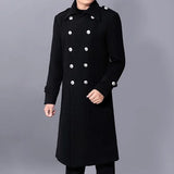 SHOPMOCHO Long dust coat Men Winter Warm Trench Woolen Cloth Coat Mens Double Breasted Slim Casual Jackets Solid Business Outwear