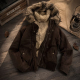 SHOPMOCHO Autumn Winter Vintage Windproof Hooded Jacket Lambswool Lining Warm Zipper Hoodie Women Cotton Brown Zipper Jackets Y2k Coat