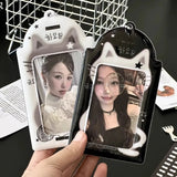 SHOPMOCHO Ins Cat Photo Card Holder Kpop Photo Card Display Pendant Student ID Card Protective Cover Kpop Supplies