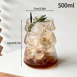 Shopmocho Glass Drinkware Cold Coffee Cups Latte Coffee Glass Iced Juice Milk Water Bottle Aesthetic Cup Wine Cocktail Glass כוסות לקפה קר