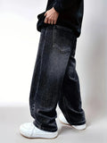 SHOPMOCHO Boy's jeans, boy's all-season loose trendy jeans, street casual hip-hop pants, festival-style pants.Full elastic waistband