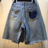SHOPMOCHO Women's 2026 with Diamonds Summer High Waist Denim Shorts - Stretch Distressed Ripped Jeans for Trendy Streetwear Fashion Style