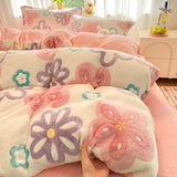 Shopmocho 1pc Super Warm Quilt Cover for Winter Thick Soft Flannel Coral Fleece Duvet Cover 220x240cm Queen Bed Cover (without pillowcase)