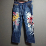 SHOPMOCHO Japanese Retro Selvedge Jeans Man Y2K High-end Brand Natural Indigo Dip Dyeing Harajuku Mopping Pants