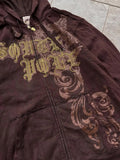 SHOPMOCHO Y2k Zipper Hoodie Letter Pattern Gothic Punk Sportswear Brown Hoodie Sportswear Hoodie Long Sleeve Super Large Hoodie Jacket