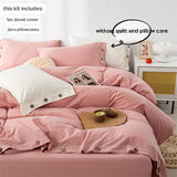 SHOPMOCHO 3pcs  100% cotton bedding set Double Duvet Cover Set 220x240 Solid Twist Cotton King Size Bedding Set Quilt Cover Set