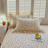SHOPMOCHO A pair of cotton printed pillowcases with ruffled edges, garden body pillowcases, bed pillowcases