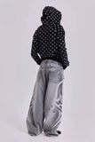 SHOPMOCHO Loose Jeans Women Graffiti Print Baggy Wide Leg Straight Leg Ripped Floor Pants Harajuku Y2k Gothic Unisex Work Denim Pants