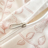Shopmocho Bonenjoy Pink Flower Duvet Cover Sets Washed Polyester Super Soft Bed Cover Sets Single/Queen/King Quilt Cover with  Pillowcase