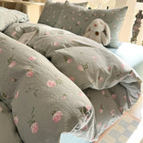 Shopmocho Floral Style Quilt Cover and Pillowcase Adults Kids Room Bedding Soft Blanket Cover Printed Duvets Cover Set housse de couette