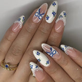Shopmocho Pink Yellow Halo Dyeing Flower Water Ripple Summer False Nails Leopard Long Pointed Fake Nails Art Press on Nails Charm Manicure