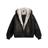 SHOPMOCHO Winter New American Washed Hooded Cotton Jacket Men Casual Thick Warm Coat Vintage Streetwear Parka