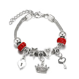 SHOPMOCHO New Butterfly Pendant 5 Color Rhinestone Snake Chain Bangle Lobster Buckle Adjustable Charm Woman Beaded Bracelet Jewelry Gift