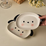 Shopmocho 1pc/2pcs Ceramic bread plate, small dog shaped plate, cute mini fruit plate, dessert plate