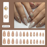 SHOPMOCHO 24pcs Flower Print Press on Nails Wine Red Blush Almond False Nail Tips Wearable Reusable Summer Spicy Girl Fake Nails