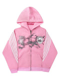 SHOPMOCHO Y2K Gothic Punk Printed Men's and Women's Street Fashion Hooded Sports Shirt Hip Hop Retro Harajuku Loose Zip-up Hoodie