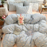 Shopmocho 2025 New Student Season Item Quilt Cover  A Fresh and Oxygen-rich Double-layer Gauze Printed Duvet Cover Skin-friendly Bedding