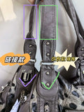 SHOPMOCHO Grey Leopard Print Hangbag Cross Star Subculture Y2k Shoulder Bags Hot Girl Tote Large Capacity Portable Messenger Bag 2026 New