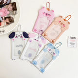 Shopmocho Ins Style Cartoon Puppy Photocard Holder With Keychains Cute 3inch Cards Protect Sleeves For Students