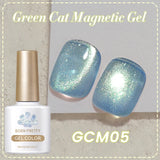 Shopmocho 10ml Green Cat Magnetic Gel Ultra Shine Holographic Glitter Semi Permanant Soak Off UV LED Gel Varnish For Manicure