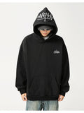 SHOPMOCHO 400G Heavy Thick Letter Embroidered Hoodies for Men's Autumn Winter Style American Trendy Couple Loose Hoodie Coat
