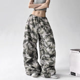 SHOPMOCHO American Retro Camouflage Work Pants Women's Spring and Summer New Style Loose Wide Leg Pants Casual Pants