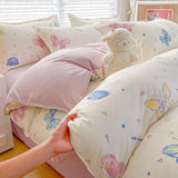 Shopmocho Tulip Flower Duvet Cover Set Single Queen Size Botanical Floral Bedding Set Soft Reversible Comforter Cover with 2 Pillowcases
