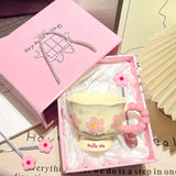 Shopmocho High Value Ceramic Flower Coffee Mugs Dishwasher Safe Creative Water Cups Birthday Gifts for Girls Household